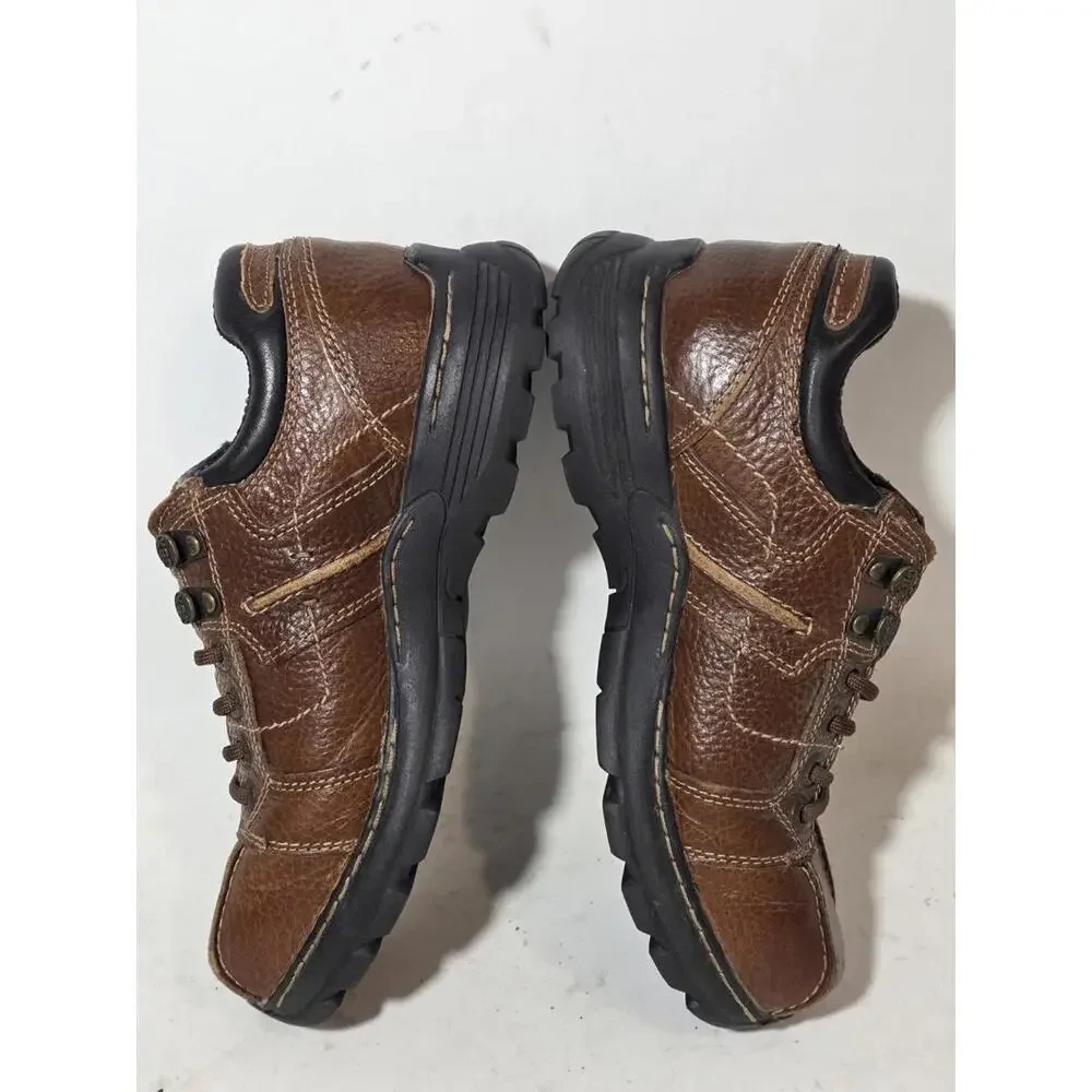 Vintage 90s Y2K Streetwear Mens 8 M Chunky Leather Platform Boots Shoes Brown